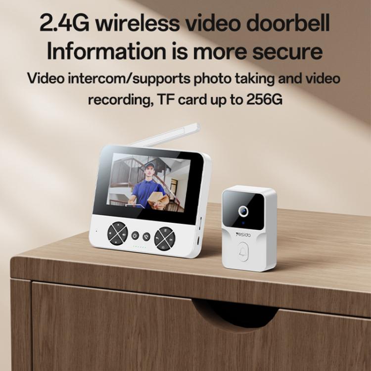 Yesido KM27 4.3 inch TFT Screen 2.4G Wireless Video Intercom Doorbell(White)